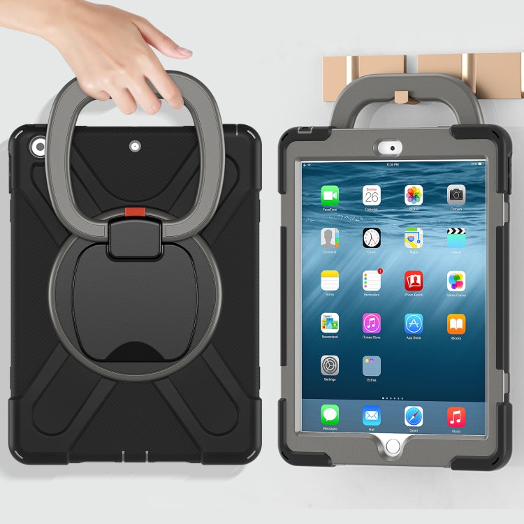 For Apple iPad 10.2 2021 / 2020 / 2019 Contrast Color Silicone + PC Protective Case with Holder & Shoulder Strap