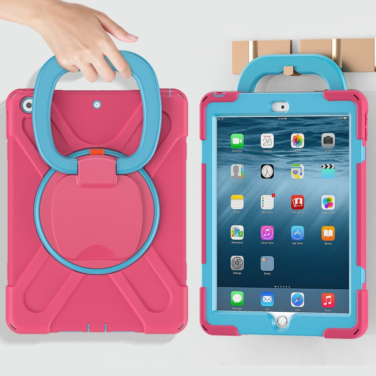 For Apple iPad 10.2 2021 / 2020 / 2019 Contrast Color Silicone + PC Protective Case with Holder & Shoulder Strap