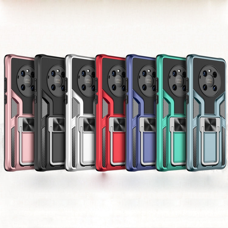 For Huawei Mate 40 Pro Armor 2 in 1 PC + TPU Magnetic Shockproof Case with Foldable Holder
