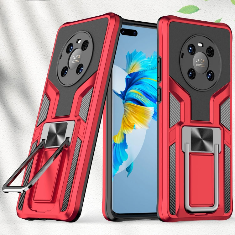 For Huawei Mate 40 Pro Armor 2 in 1 PC + TPU Magnetic Shockproof Case with Foldable Holder