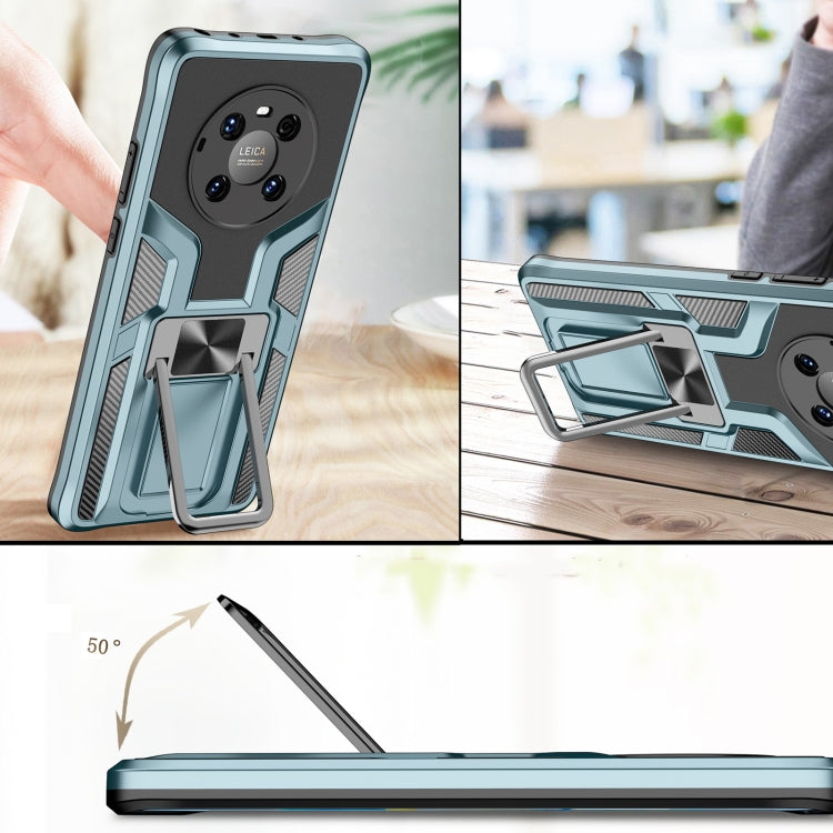 For Huawei Mate 40 Pro Armor 2 in 1 PC + TPU Magnetic Shockproof Case with Foldable Holder