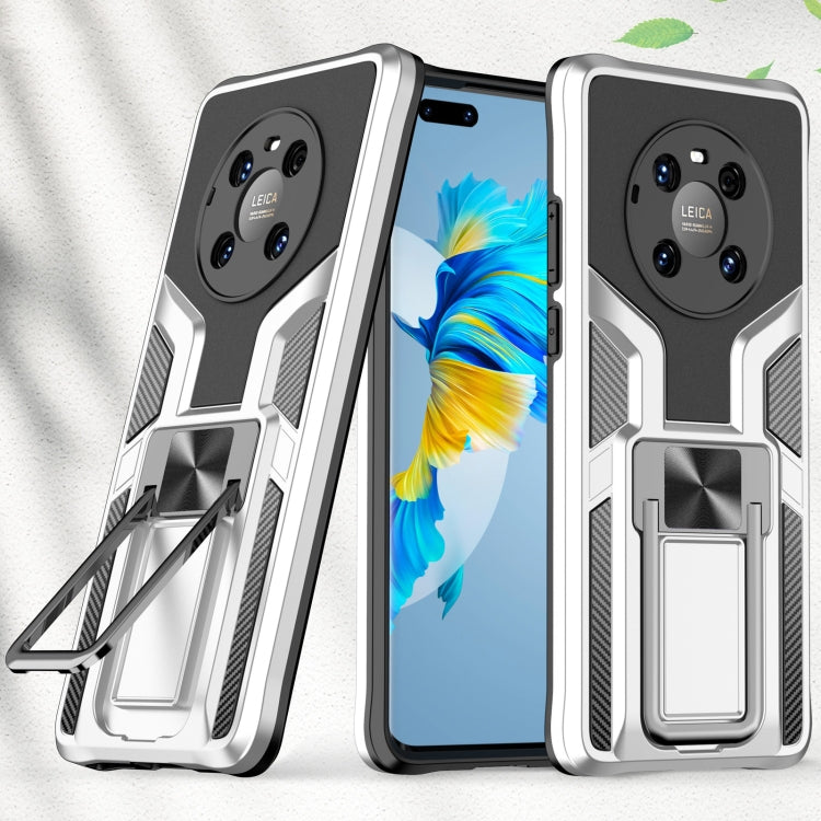 For Huawei Mate 40 Pro Armor 2 in 1 PC + TPU Magnetic Shockproof Case with Foldable Holder