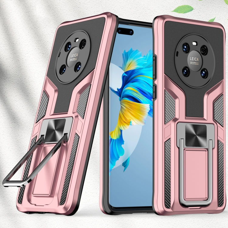 For Huawei Mate 40 Pro Armor 2 in 1 PC + TPU Magnetic Shockproof Case with Foldable Holder