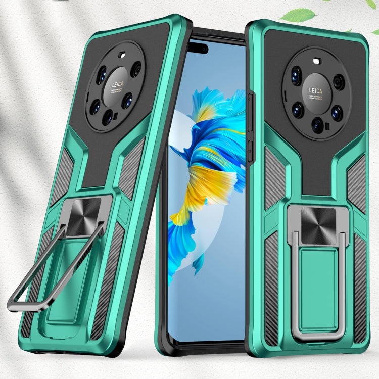 For Huawei Mate 40 Pro+ Armor 2 in 1 PC + TPU Magnetic Shockproof Case with Foldable Holder
