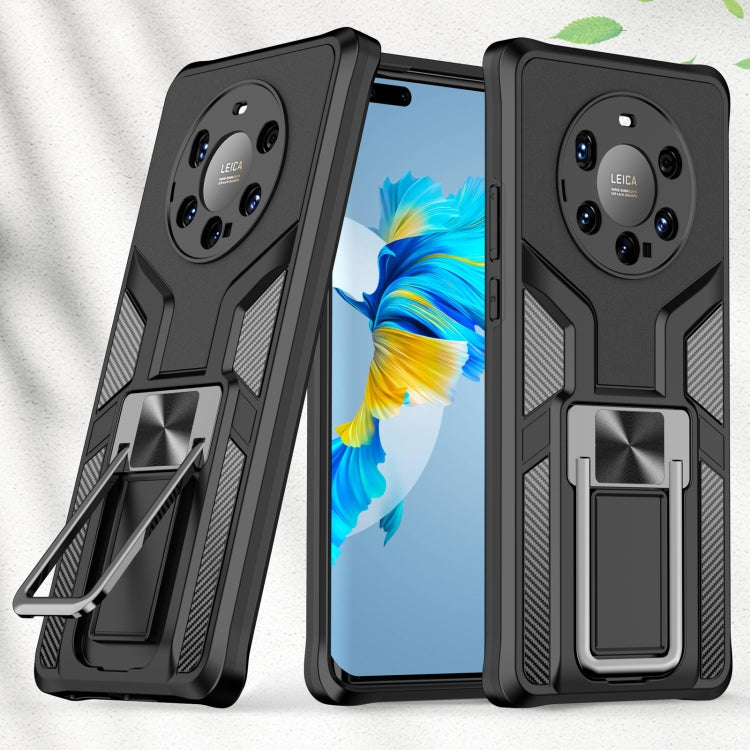 For Huawei Mate 40 Pro+ Armor 2 in 1 PC + TPU Magnetic Shockproof Case with Foldable Holder