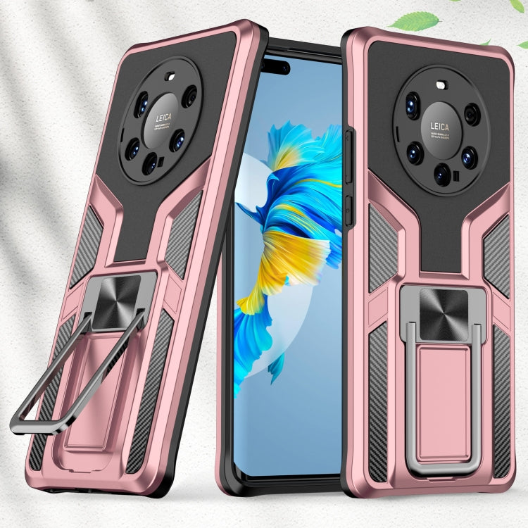 For Huawei Mate 40 Pro+ Armor 2 in 1 PC + TPU Magnetic Shockproof Case with Foldable Holder