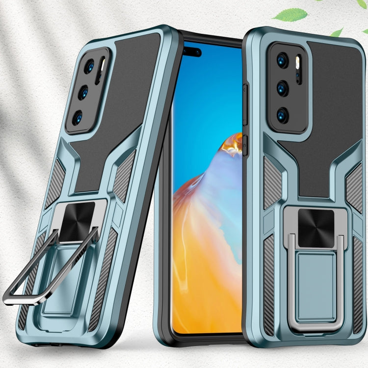 For Huawei P40 Armor 2 in 1 PC + TPU Magnetic Shockproof Case with Foldable Holder