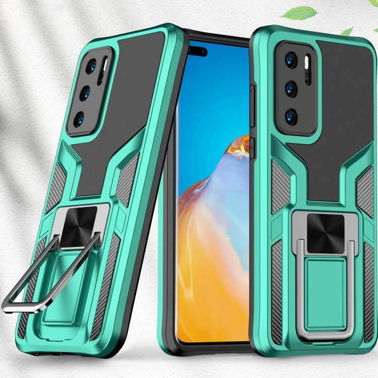 For Huawei P40 Armor 2 in 1 PC + TPU Magnetic Shockproof Case with Foldable Holder