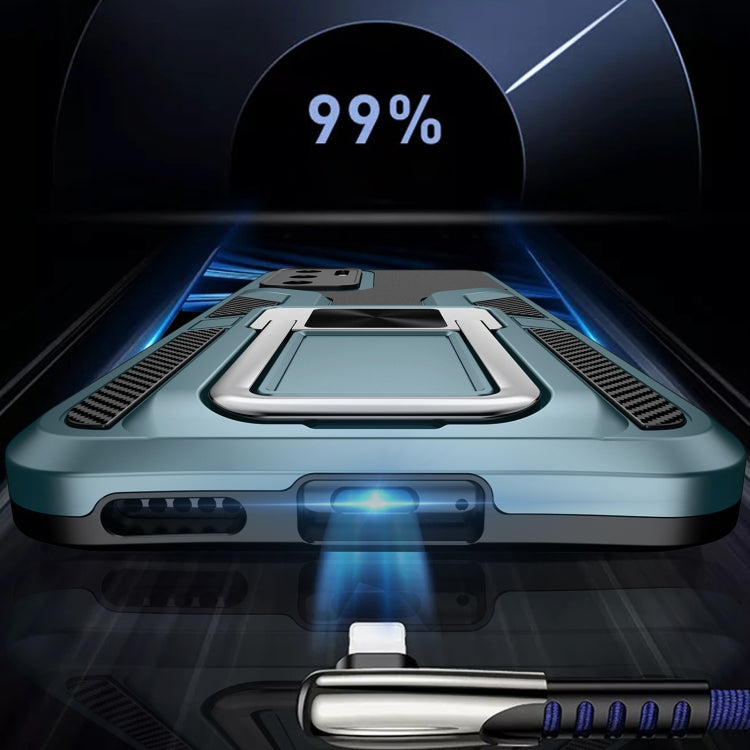 For Huawei P40 Armor 2 in 1 PC + TPU Magnetic Shockproof Case with Foldable Holder
