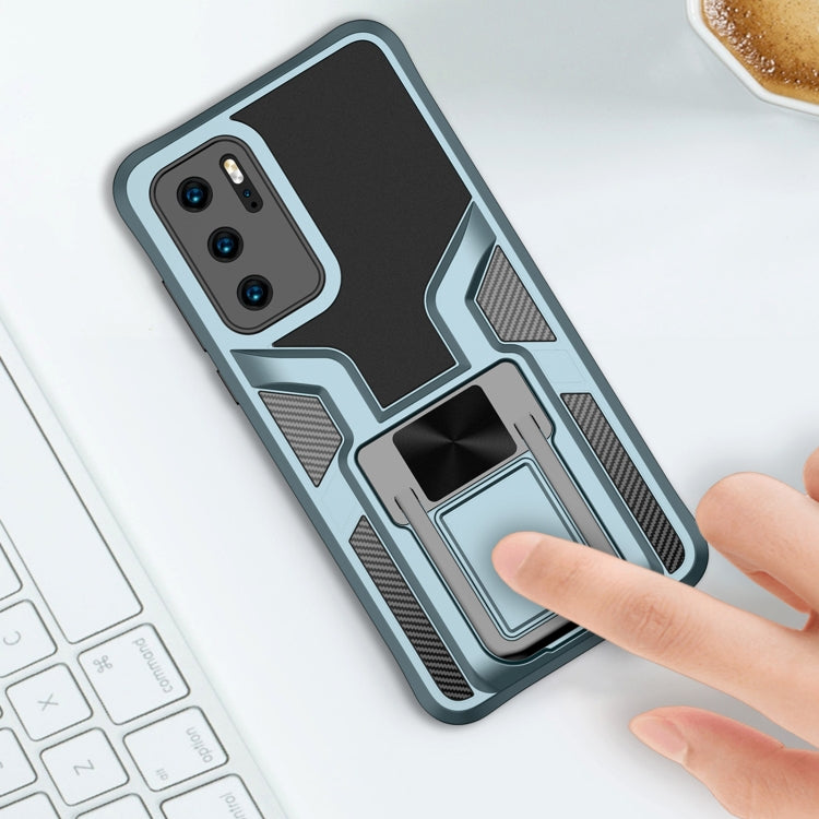 For Huawei P40 Armor 2 in 1 PC + TPU Magnetic Shockproof Case with Foldable Holder