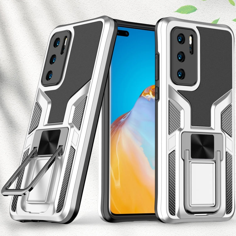For Huawei P40 Armor 2 in 1 PC + TPU Magnetic Shockproof Case with Foldable Holder
