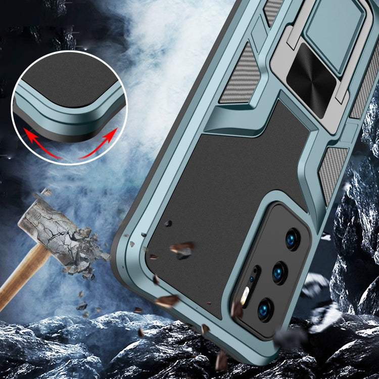 For Huawei P40 Armor 2 in 1 PC + TPU Magnetic Shockproof Case with Foldable Holder