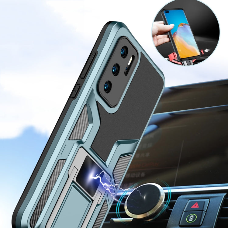 For Huawei P40 Armor 2 in 1 PC + TPU Magnetic Shockproof Case with Foldable Holder