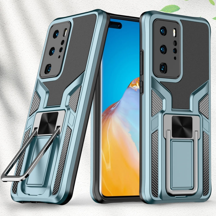 For Huawei P40 Pro Armor 2 in 1 PC + TPU Magnetic Shockproof Case with Foldable Holder