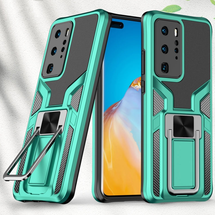 For Huawei P40 Pro Armor 2 in 1 PC + TPU Magnetic Shockproof Case with Foldable Holder