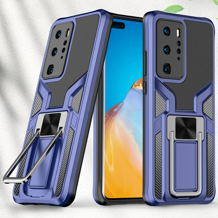 For Huawei P40 Pro Armor 2 in 1 PC + TPU Magnetic Shockproof Case with Foldable Holder