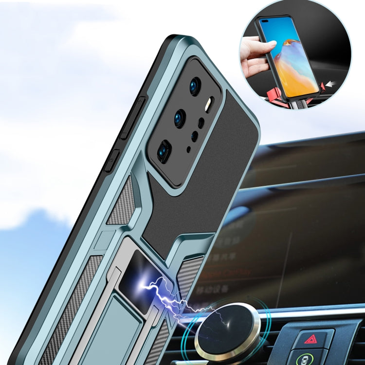 For Huawei P40 Pro Armor 2 in 1 PC + TPU Magnetic Shockproof Case with Foldable Holder
