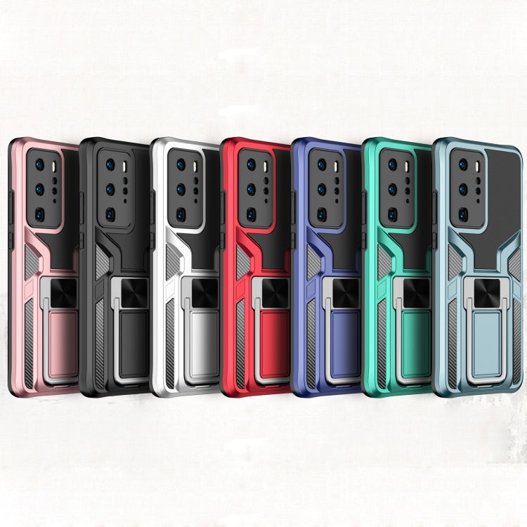 For Huawei P40 Pro Armor 2 in 1 PC + TPU Magnetic Shockproof Case with Foldable Holder