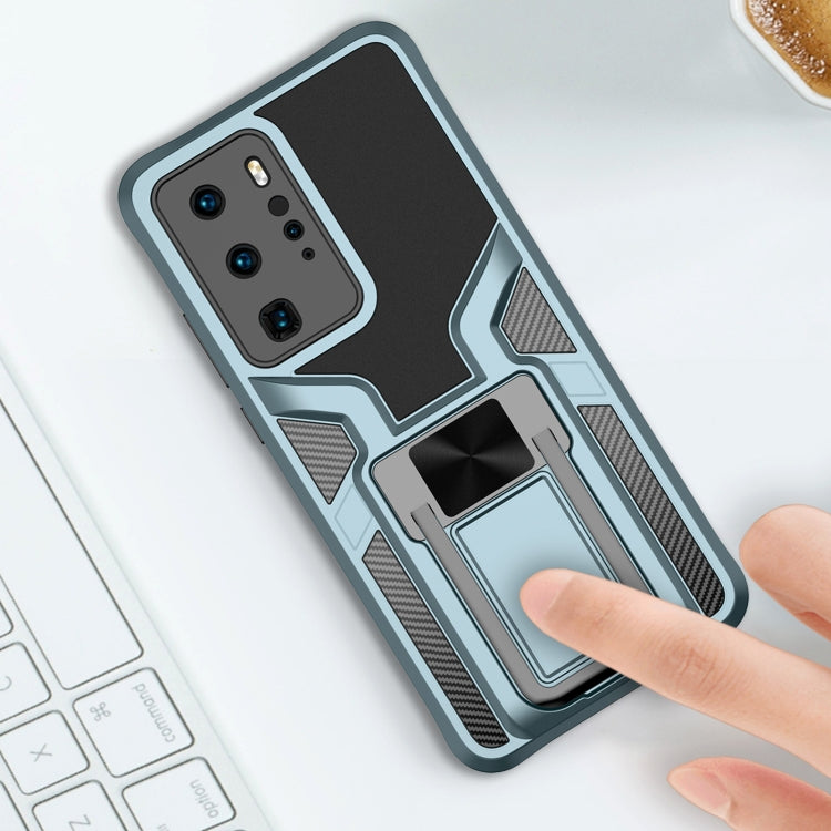 For Huawei P40 Pro Armor 2 in 1 PC + TPU Magnetic Shockproof Case with Foldable Holder