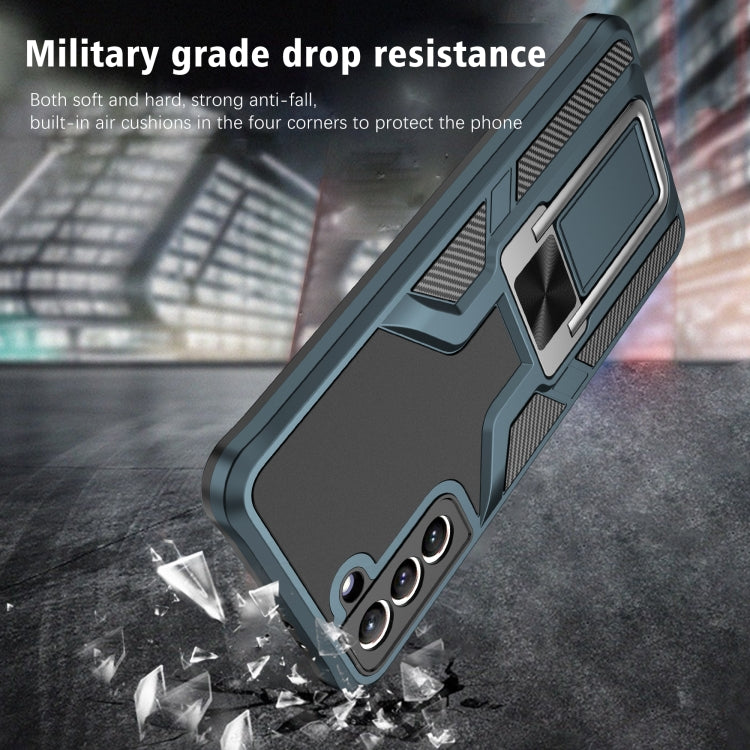 For Samsung Galaxy S21+ 5G Armor 2 in 1 PC + TPU Magnetic Shockproof Case with Foldable Holder