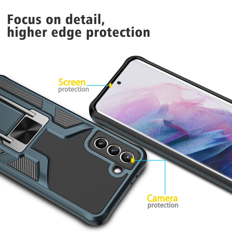 For Samsung Galaxy S21+ 5G Armor 2 in 1 PC + TPU Magnetic Shockproof Case with Foldable Holder