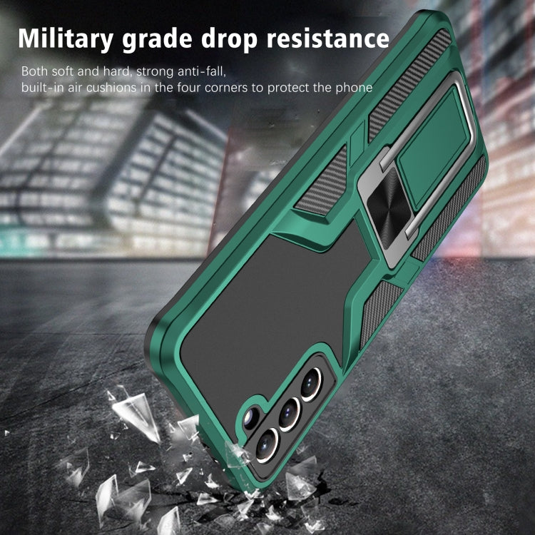 For Samsung Galaxy S21+ 5G Armor 2 in 1 PC + TPU Magnetic Shockproof Case with Foldable Holder