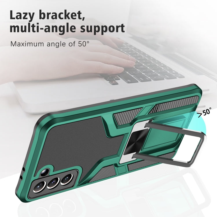 For Samsung Galaxy S21+ 5G Armor 2 in 1 PC + TPU Magnetic Shockproof Case with Foldable Holder