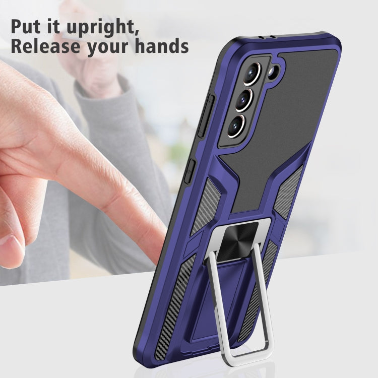 For Samsung Galaxy S21+ 5G Armor 2 in 1 PC + TPU Magnetic Shockproof Case with Foldable Holder