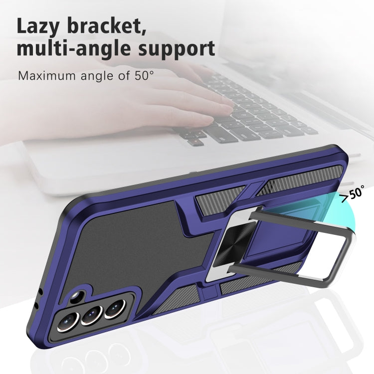 For Samsung Galaxy S21+ 5G Armor 2 in 1 PC + TPU Magnetic Shockproof Case with Foldable Holder