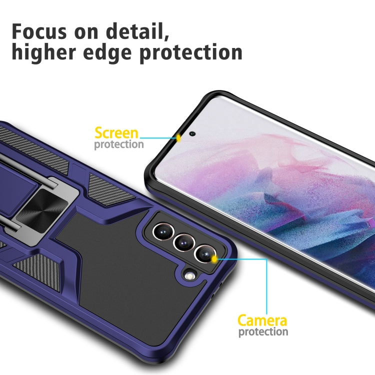 For Samsung Galaxy S21+ 5G Armor 2 in 1 PC + TPU Magnetic Shockproof Case with Foldable Holder