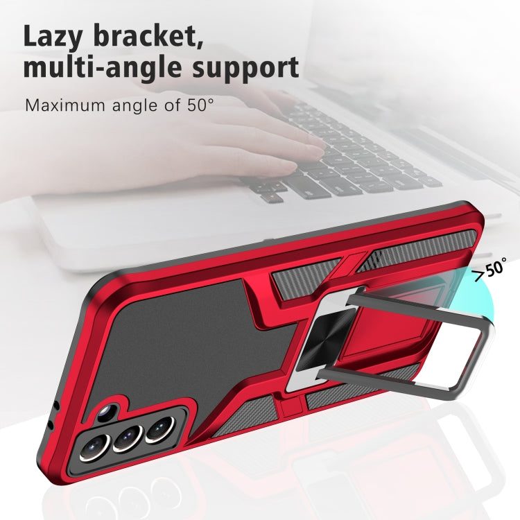 For Samsung Galaxy S21+ 5G Armor 2 in 1 PC + TPU Magnetic Shockproof Case with Foldable Holder