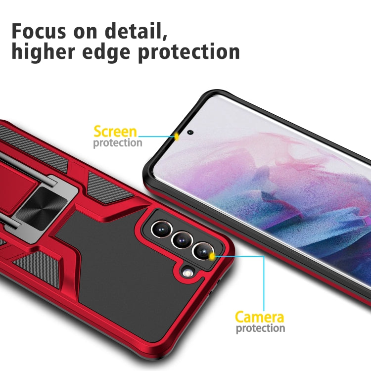 For Samsung Galaxy S21+ 5G Armor 2 in 1 PC + TPU Magnetic Shockproof Case with Foldable Holder