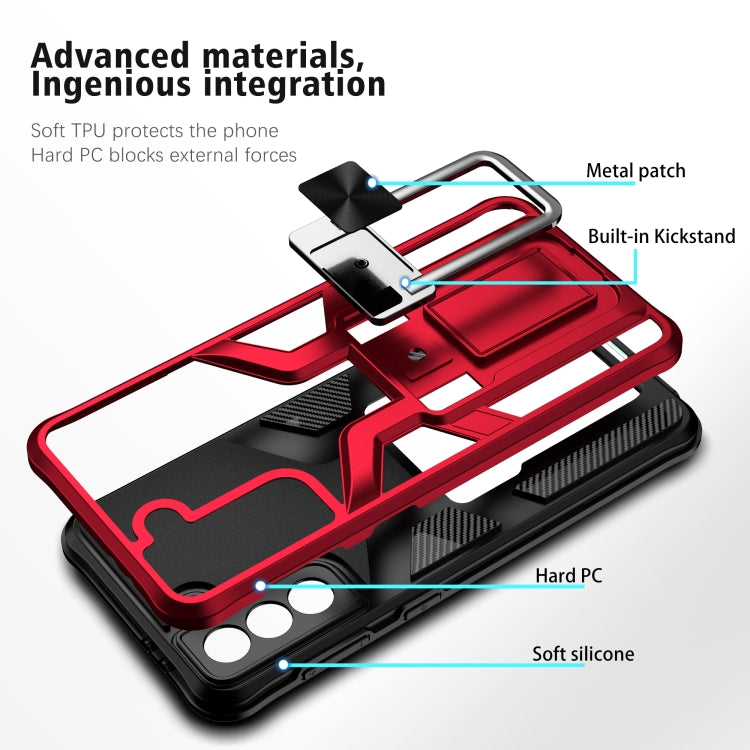For Samsung Galaxy S21+ 5G Armor 2 in 1 PC + TPU Magnetic Shockproof Case with Foldable Holder