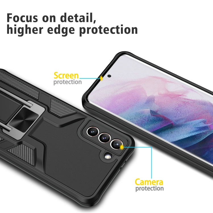 For Samsung Galaxy S21+ 5G Armor 2 in 1 PC + TPU Magnetic Shockproof Case with Foldable Holder