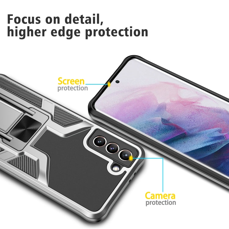 For Samsung Galaxy S21+ 5G Armor 2 in 1 PC + TPU Magnetic Shockproof Case with Foldable Holder