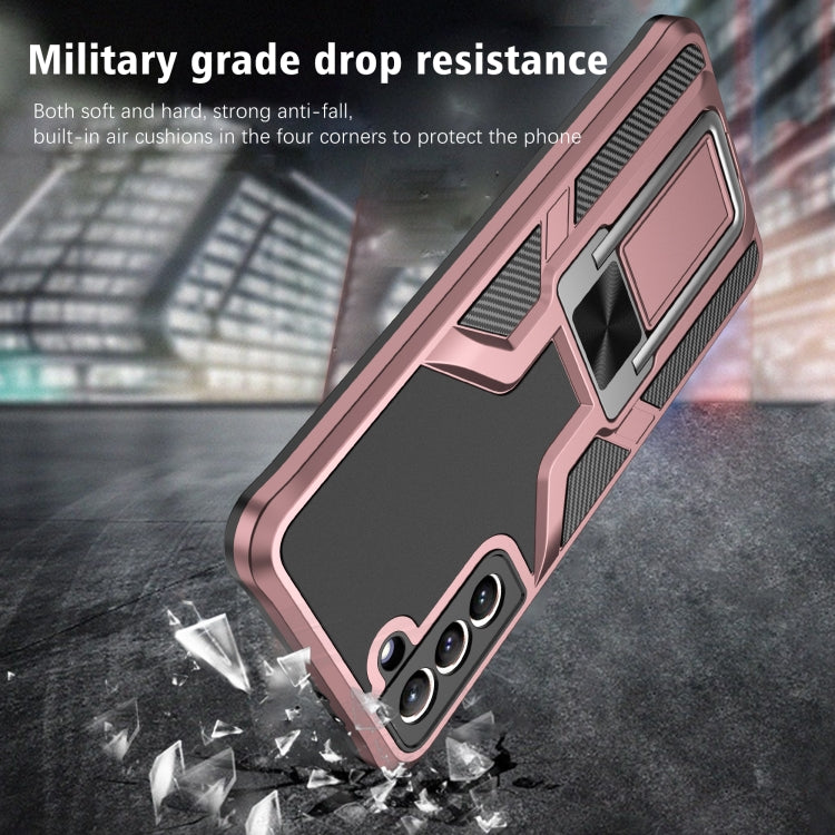 For Samsung Galaxy S21+ 5G Armor 2 in 1 PC + TPU Magnetic Shockproof Case with Foldable Holder