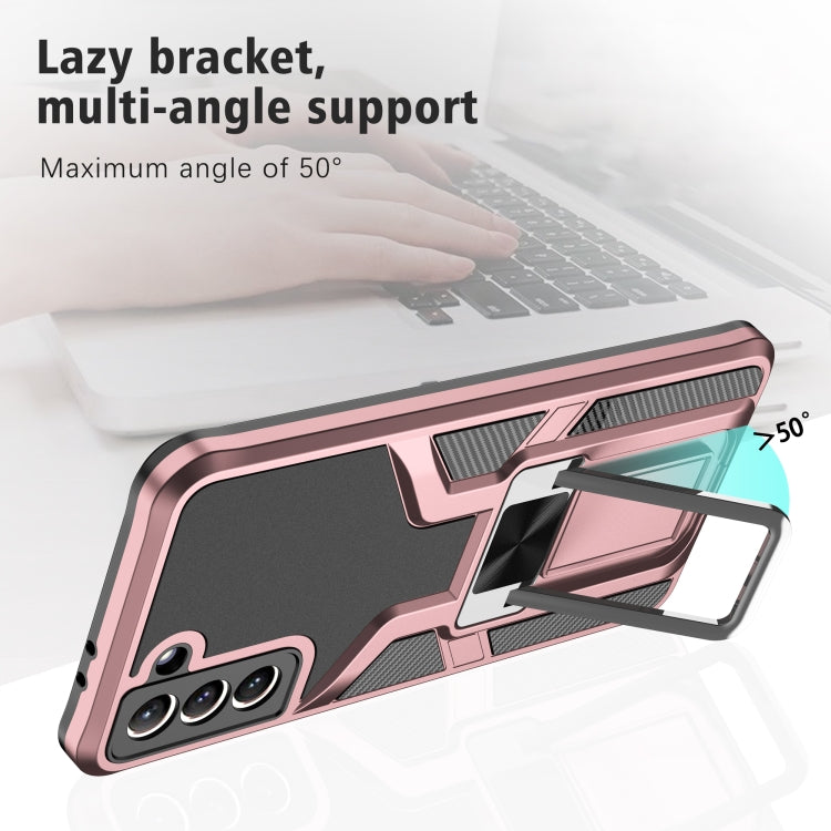 For Samsung Galaxy S21+ 5G Armor 2 in 1 PC + TPU Magnetic Shockproof Case with Foldable Holder