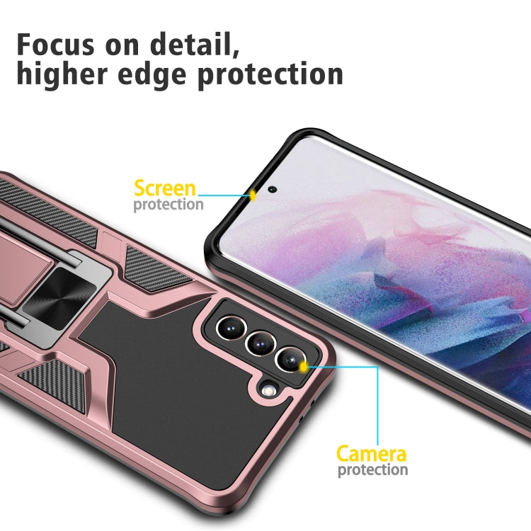 For Samsung Galaxy S21+ 5G Armor 2 in 1 PC + TPU Magnetic Shockproof Case with Foldable Holder