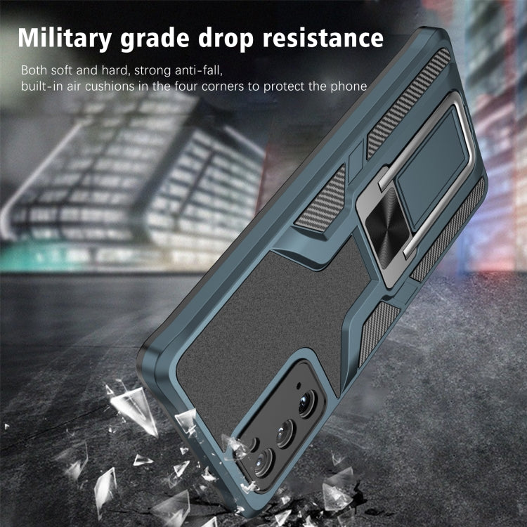 For Samsung Galaxy Note20 Armor 2 in 1 PC + TPU Magnetic Shockproof Case with Foldable Holder