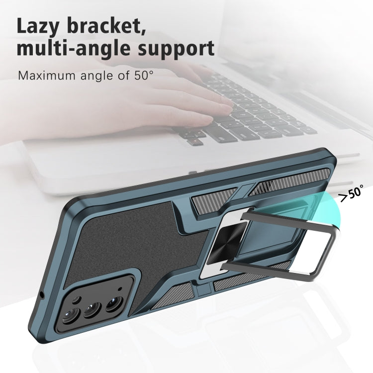 For Samsung Galaxy Note20 Armor 2 in 1 PC + TPU Magnetic Shockproof Case with Foldable Holder