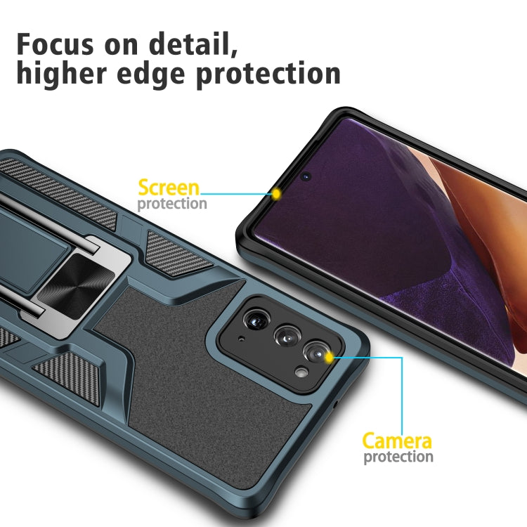 For Samsung Galaxy Note20 Armor 2 in 1 PC + TPU Magnetic Shockproof Case with Foldable Holder