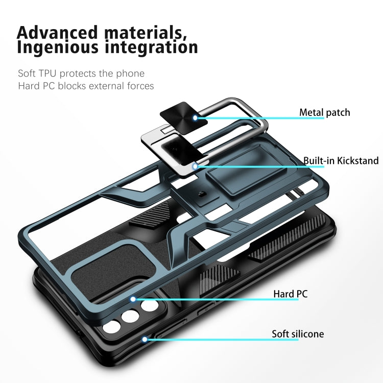 For Samsung Galaxy Note20 Armor 2 in 1 PC + TPU Magnetic Shockproof Case with Foldable Holder