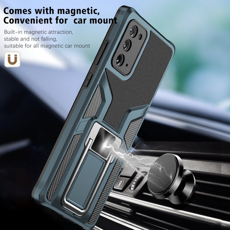 For Samsung Galaxy Note20 Armor 2 in 1 PC + TPU Magnetic Shockproof Case with Foldable Holder