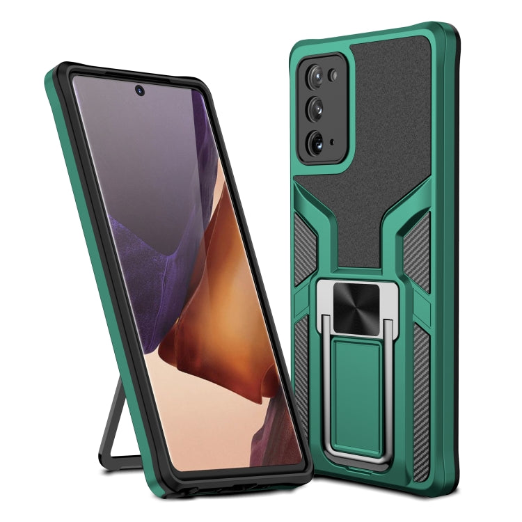 For Samsung Galaxy Note20 Armor 2 in 1 PC + TPU Magnetic Shockproof Case with Foldable Holder