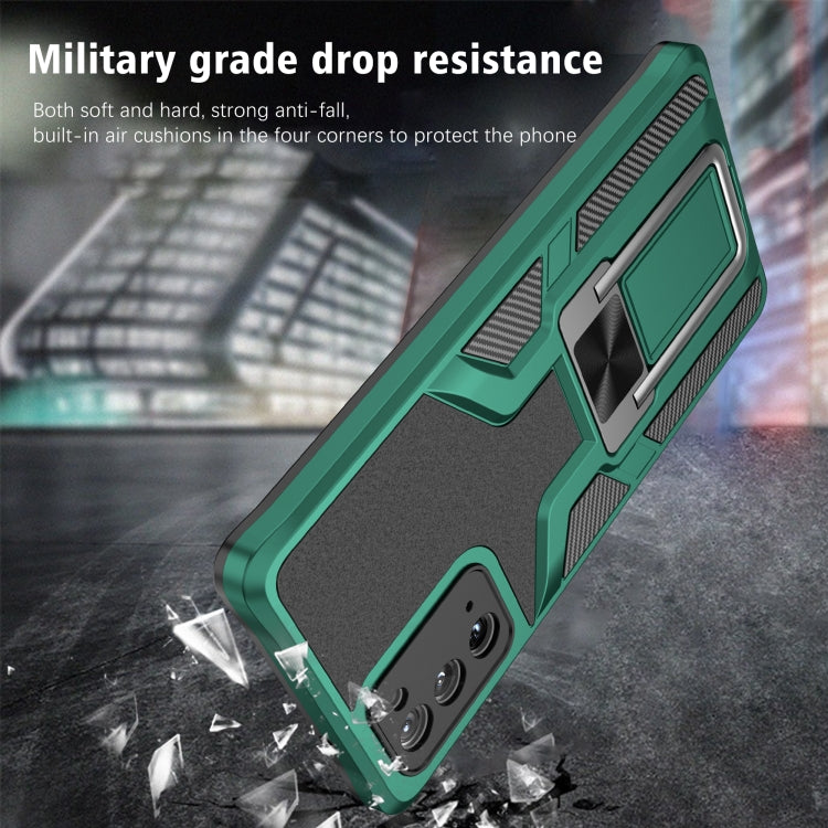 For Samsung Galaxy Note20 Armor 2 in 1 PC + TPU Magnetic Shockproof Case with Foldable Holder