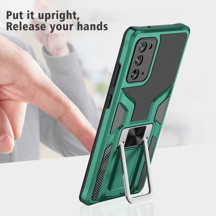 For Samsung Galaxy Note20 Armor 2 in 1 PC + TPU Magnetic Shockproof Case with Foldable Holder