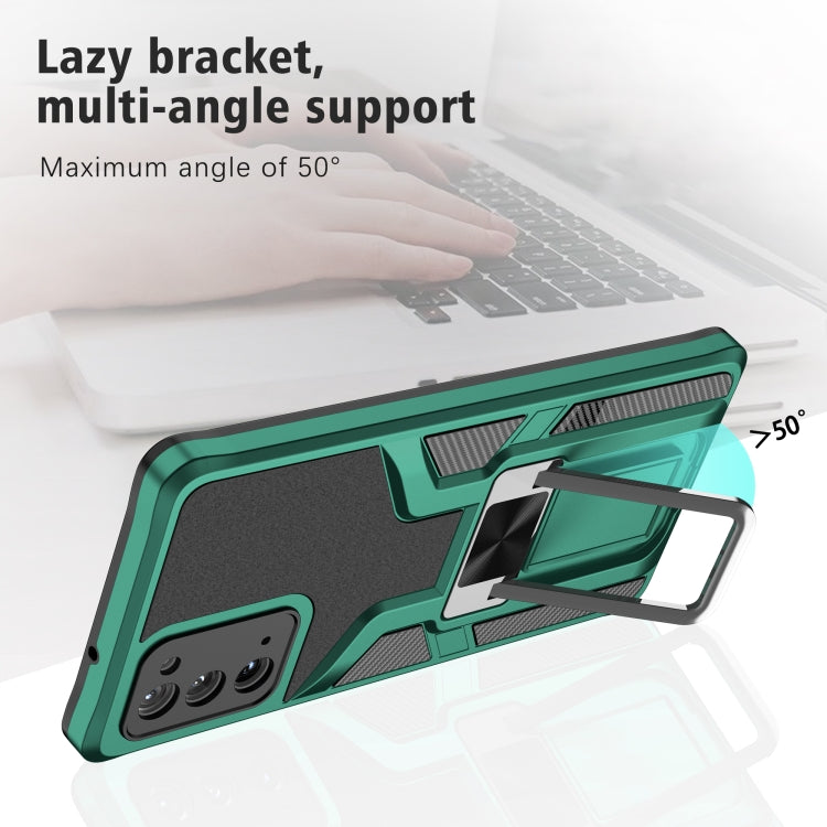 For Samsung Galaxy Note20 Armor 2 in 1 PC + TPU Magnetic Shockproof Case with Foldable Holder