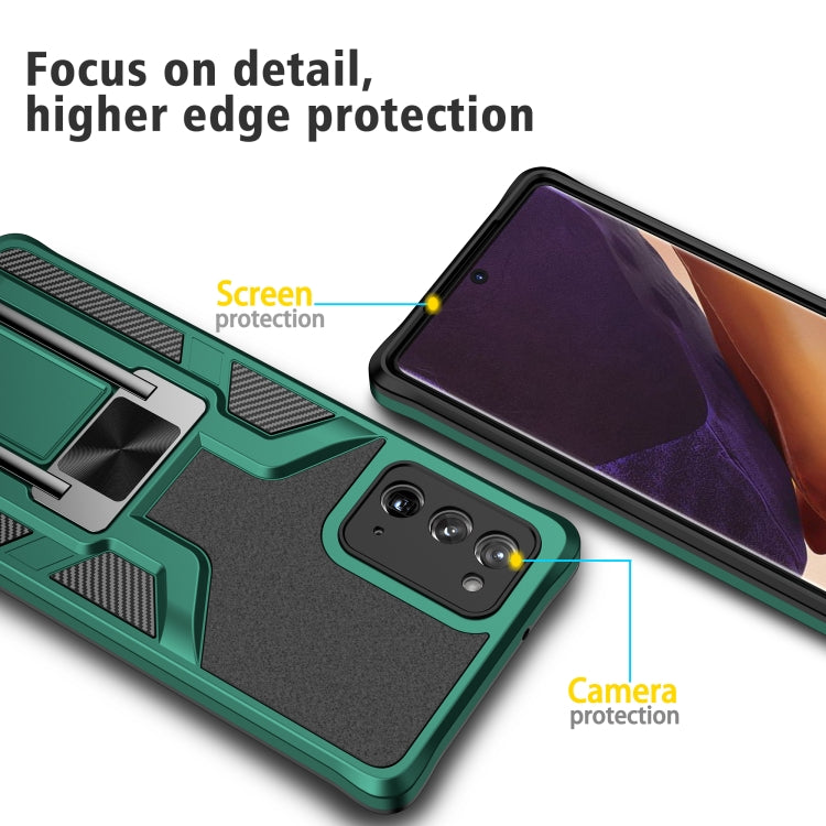 For Samsung Galaxy Note20 Armor 2 in 1 PC + TPU Magnetic Shockproof Case with Foldable Holder