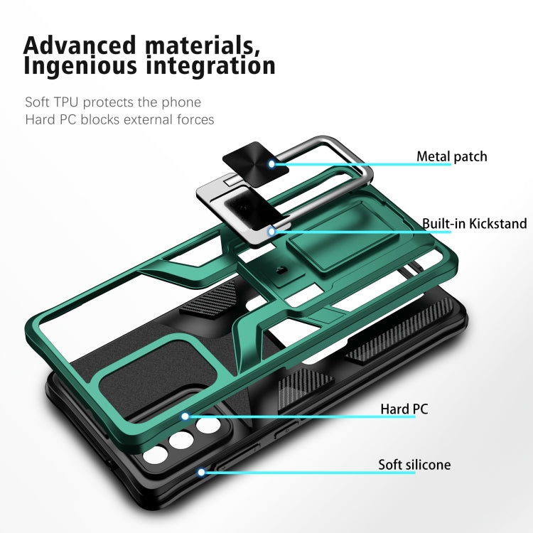 For Samsung Galaxy Note20 Armor 2 in 1 PC + TPU Magnetic Shockproof Case with Foldable Holder