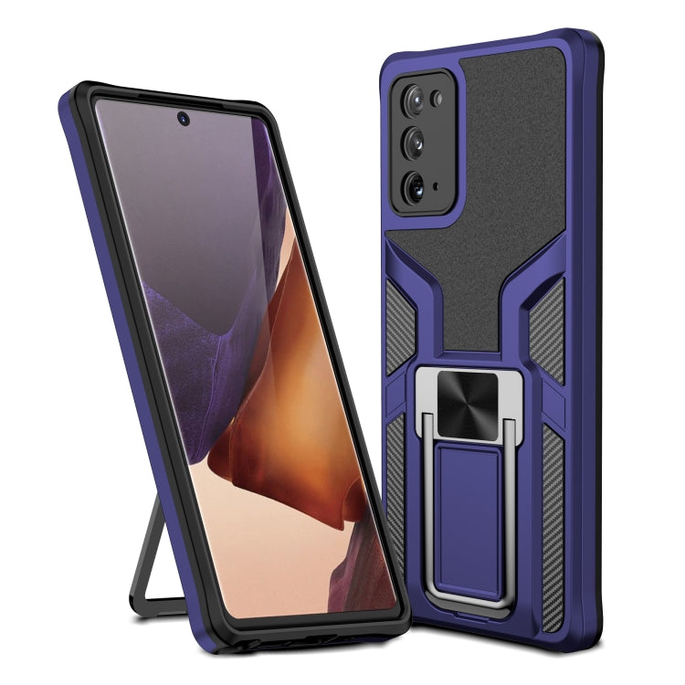 For Samsung Galaxy Note20 Armor 2 in 1 PC + TPU Magnetic Shockproof Case with Foldable Holder